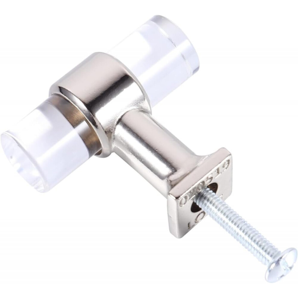 Modern Silver Cabinet Handles With Clear Acrylic Knobs For Dresser And Drawer Upgrade 4X3.8cm 9164114665331