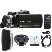 HD digitalt videokamera, bærbart videokamera, 16X digital zoom, 3-tommers HD roterbar berøringsskjerm, doble LED-lys, USB-lading, bevegelse