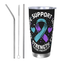 Mois de la prévention du suicide - Gobelet isotherme portable en acier inoxydable de 590 ml (20 oz) avec couvercle