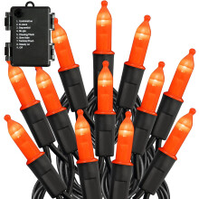 Guirlande lumineuse à piles de 50 mini LED, étanche, 4,88 m, 8 modes d'éclairage et minuterie, idéale pour Noël, Halloween et la décoration