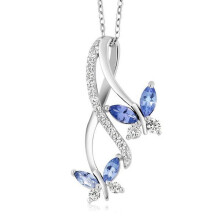 Schmetterlingskette aus Sterlingsilber mit Kristallen, ideales Geschenk zum Jahrestag oder Geburtstag für Frauen, edler Schmuck für