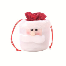 Sac cadeau de Noël charmant avec cordon de serrage - Bonbons 3D et compatible avec les motifs Pomme, Bonhomme de neige, Élan, Père Noël - Cadeaux