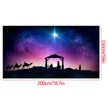 Crèche de Noël BSJJY200x150cm pour porte de garage, scène de la Nativité, décoration intérieure et extérieure, 1 pièce