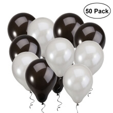 Mizh NUOLUX - Lot de 50 ballons ronds en latex naturel pour mariage, anniversaire et fĂŞte - Ballons de 2,8 g pour amuser les enfants (noir et argent)