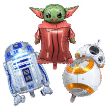 Lot de 3 ballons Star Wars : R2-D2, BB-8, Yoda, espace, anniversaire