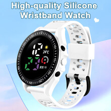 SUSUchens copii LED digital sport ceas impermeabil confortabil silicon band calendar săptămână afișare băieți fete modă electronic ceas negru