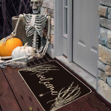 Tapis de porte d'Halloween Fnyoxu - Tapis d'entrée effrayant, décoration de porte d'entrée élégante et terrifiante, essuie-salissures,