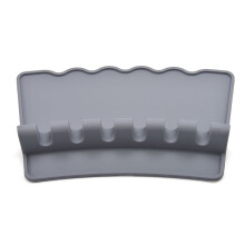 ¡Ofertas increíbles! Soporte de silicona de 6 ranuras para cucharas de cocina con almohadilla antigoteo ensanchada para evitar resbalones.