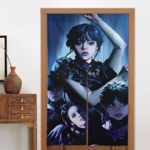 Κουρτίνα πόρτας Wednesday Addams, διαχωριστικό δωματίου, κουρτίνα πόρτας συσκότισης,