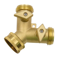 Mizh Brass2Way3/4" Répartiteur de tuyau d'arrosage robuste, connecteur de dérivation