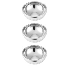 Lot de 3 saladiers en acier inoxydable Ă double paroi isolante pour aliments