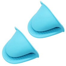 Farfi2Pcs Gants de cuisine antidérapants avec anneau de suspension, anti-brûlure, en silicone, isolants thermiques, pince de maintien, accessoire