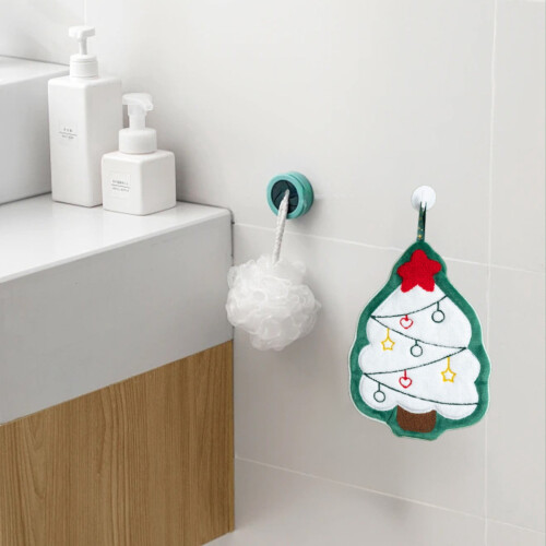 Σετ 2 πετσετών χειρός Winysin Christmas Coral Velvet με κορδόνι, εξαιρετικά απορροφητικές 2