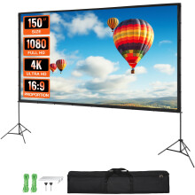 SKYSHALO ZG-LJ150 Indoor Outdoor Tripod 150" Projector Screen with Carrying Bag