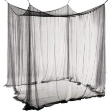 Double Mosquito Net Black 4 Poster Bed Canopy Decorative Princess Square Mosquito Net Large for Indoor Bedroom and Camping Black