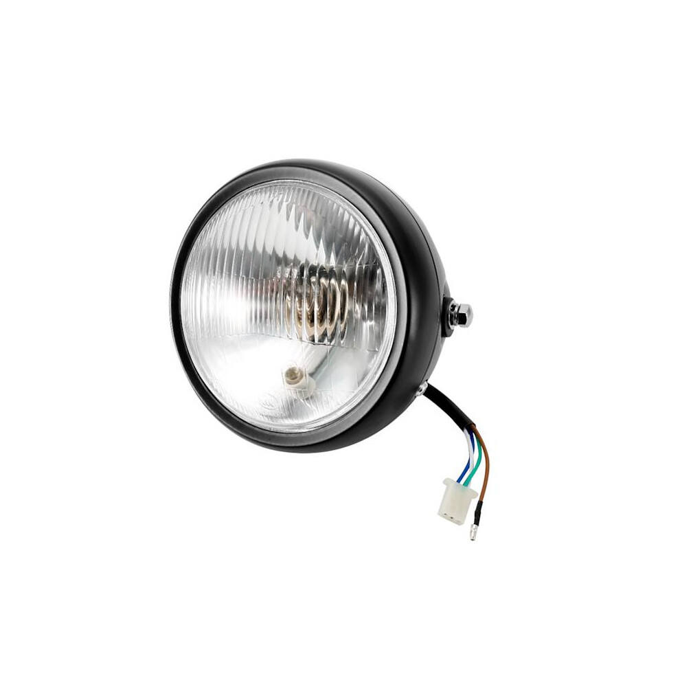 Universal Motorcycle Retro Shell Lens Headlight Front Headlamp For Gn125 Black/White 9110895233023