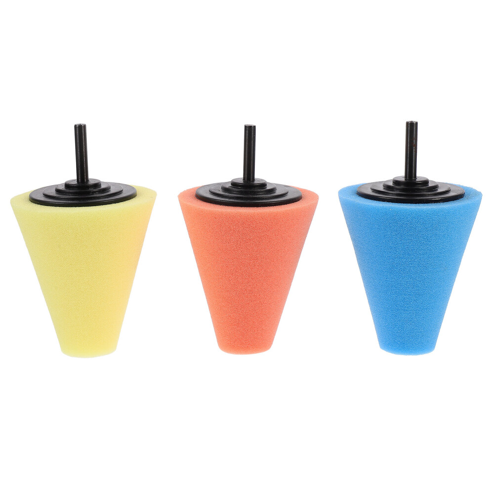 3Pcs Practical Drill Buffing Sponge Pads Car Wheels Polishing Sponge Cone 9110895232958