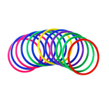 WSTEER 12PCS Assorted Colors Toss Rings for Carnival Garden Backyard Outdoor Games (Random Color)