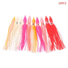 WINDLAND 10Pcs Plastic Fishing Lures Squid Skirt Trolling Octopus Soft Lure Bait