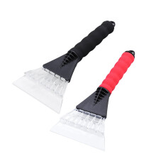 NUOLUX 2 Pcs Black and Red Snow Shovel Car Snow Scraper Snow Cleaner For Windshield With Rubber Sleeve