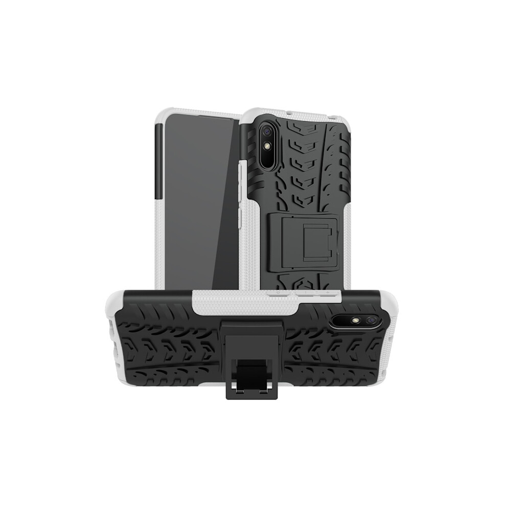 Compatible With Xiaomi Redmi 9A - Shockproof Case With Stand - White 9110895234518