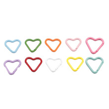 10pcs Alloy Loaded Gate Heart Shape Carabiner Safety Lock Carabiner