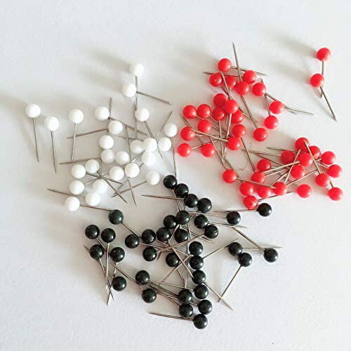 300PCS 1/8 Inch Red,Black.White Map Tacks Pushpins Map Tacks, 2