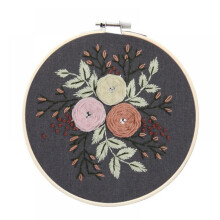 Pattern and Instructions, Cross Stitch Kit for Adults, with Plastic Embroidery Hoops, Embroidery Clothes, Color Threads and Tools