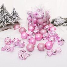 BSJJY 28 Pcs ABS Christmas Ball Ornaments, Compatible with Alien Christmas Ball (Pink), for Xmas, Halloween, Wedding Decor