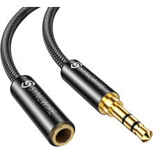 Verlengkabel voor hoofdtelefoon - 1,8 meter [Hi-Fi-geluid][Vergulde connector][TRS] Nylon gevlochten 3,5 mm mannelijke naar vrouwelijke audio