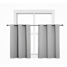 Thermal Insulated Blackout Curtain Panel 28"x36" Silver, Grommet Top for Kitchen Bathroom, Compatible with K30