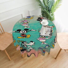 Rechthoekig tafelkleed met Mickey Mouse-print, waterbestendig, kreukvrij en morsbestendig, zachte stof, 152 cm (60 inch), geschikt voor eetkamers,