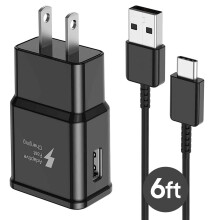 Chargeur rapide avec câble USB-C, adaptateur secteur à charge adaptative compatible avec Samsung Galaxy S9/S8/S10/S20/S21/S22/S23/S24, Note8-20