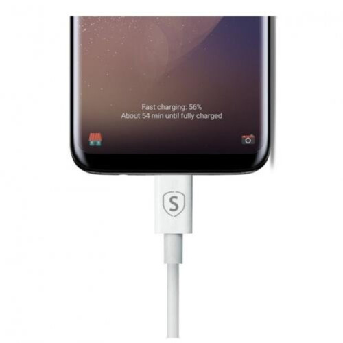 SiGN USB-C-kabel för snabbladdning 0,25m - Vit 2