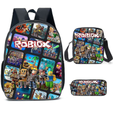 Sac à dos Roblox 3 pièces, sac d'école, sac de voyage