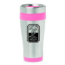 Mug isotherme de voyage en acier inoxydable 16 oz, tasse à café, gobelet isotherme Le Dragon Vert (rose)