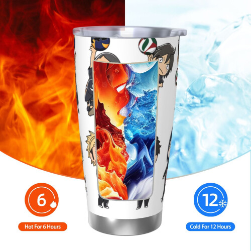 Ποτήρι Haikyuu20oz, Κούπα ταξιδιού καφέ από ανοξείδωτο ατσάλι με μόνωση κενού, Κούπα 2