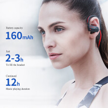 Écouteurs intra-auriculaires sans fil à conduction osseuse Bluetooth, compatibles avec iPhone et Android, étanches IPx4, pour le sport et la
