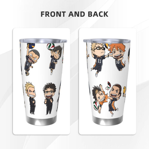 Ποτήρι Haikyuu20oz, Κούπα ταξιδιού καφέ από ανοξείδωτο ατσάλι με μόνωση κενού, Κούπα 1