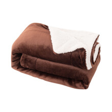 Thsue 63x51in Thick Flannel Lamb Wool Composite Double Blanket Leisure Blanket Gift