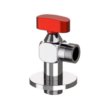 Rubinetto Poaug da 1/2" con anima interamente in rame, apertura completa, flusso ampio, controllo acqua calda e fredda, compatibile con scaldabagni,