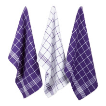 Waffle Weave Terry Dishtowel & Dishcoth Set, 8-Piece, Eggplant