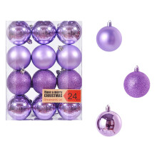 Nlsdqey Décorations de Noël pour sapin - Boules de Noël (24 pièces) - Décorations de Noël pour la maison (Violet 1)