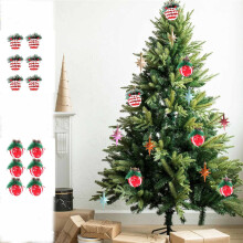 Jacenvly Lot de 6 décorations d'Halloween et de Noël, boules en tissu floqué peint, boules suspendues en daim, compatibles avec la décoration