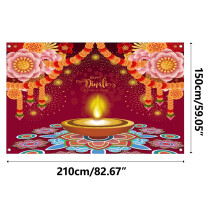 Décorations de fêtes Oxodoi - Bannière « Joyeux Diwali » - Fête des Lumières - Décorations de Diwali - Articles de fête - Bannière de