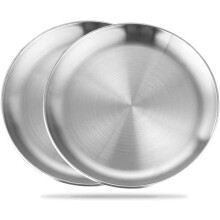 Soro Essentials - Lot de 2 plaques à pizza rondes en aluminium de 35,5 cm (14 pouces), compatibles avec le four, pour une cuisson saine et
