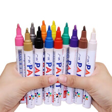 Acrylic Paint Pens Medium Tip, Quick Drying Paint Marker Kit for Rock, Fabric, Wood, Canvas, Metal, Ceramic, Glass - 12 Colors
