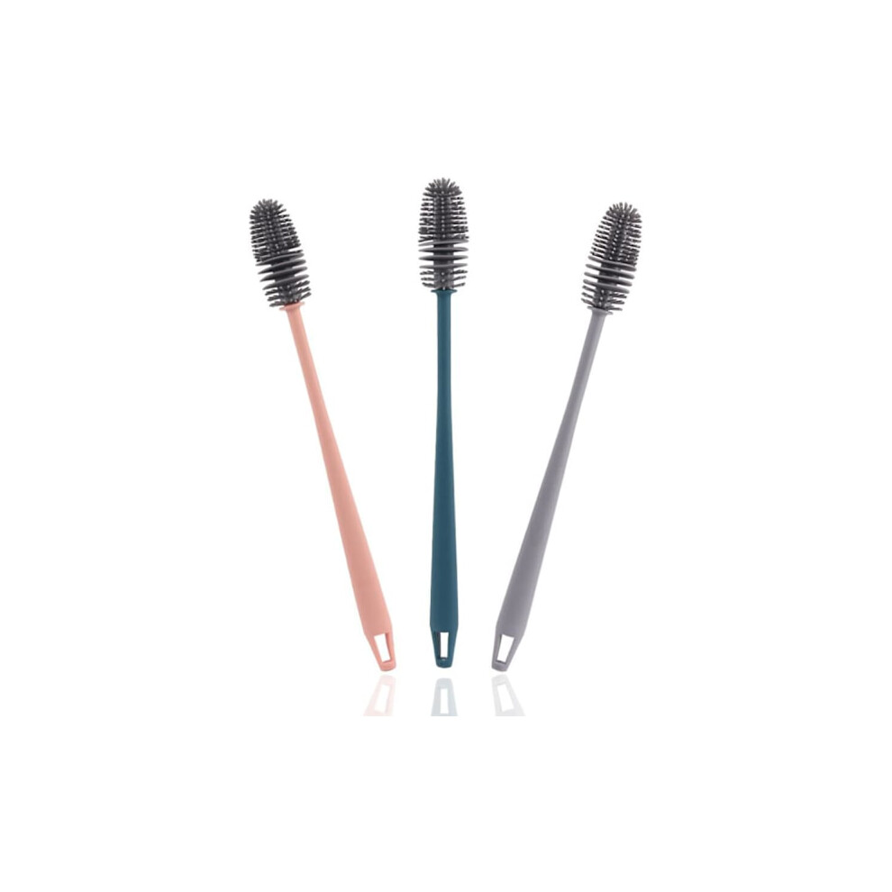 Bottle brush, long handle cleaning brush, silicone dish brush, 3
