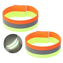 2-Pack Reflective Wristbands Reflective Velcro Multicolor