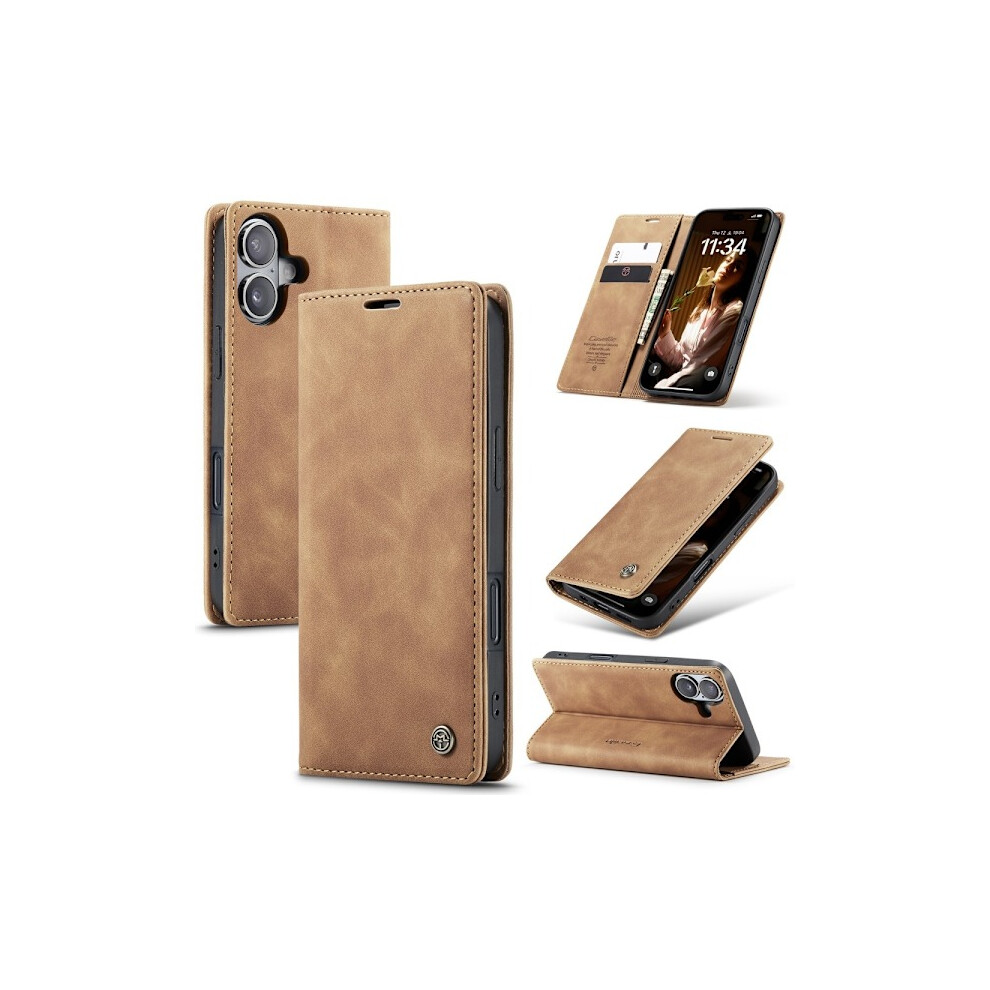 Caseme Wallet Case Compatible With Iphone 16 Plus - Brown 9071309738056